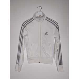 White & Silver Adidas Track Jacket